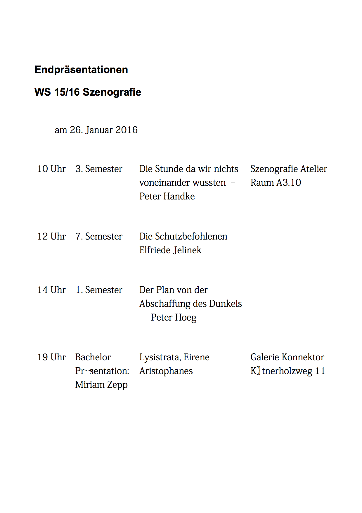 Endpräsentationen WS15:16